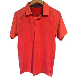 Under Armour Golf Polo Shirt Heat Gear Loose Short Sleeve Mens Small Salmon